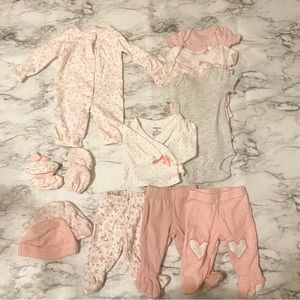Carter’s Preemie Baby Girl Clothing Bundle